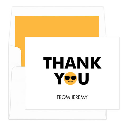 White Cool Thank You Note Cards
